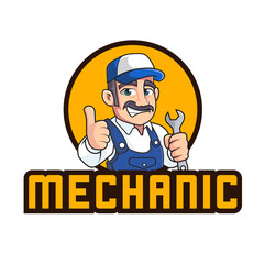 mechanic mascot logo template