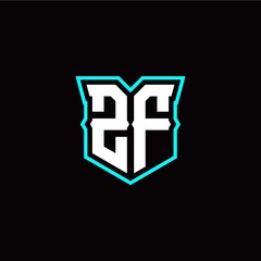 Obraz premium Z F initial letter design with modern shield style