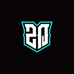 Z Q initial letter design with modern shield style