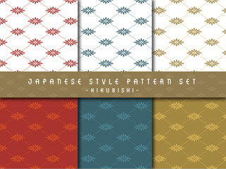 シームレスな和風パターン（菊菱）