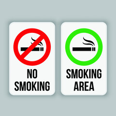No Smoking and Smoking Area. Eps 10 vector illustration.