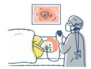 医者と患者　内視鏡検査　