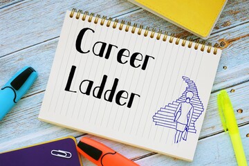 Financial concept about Career Ladder with inscription on the sheet.