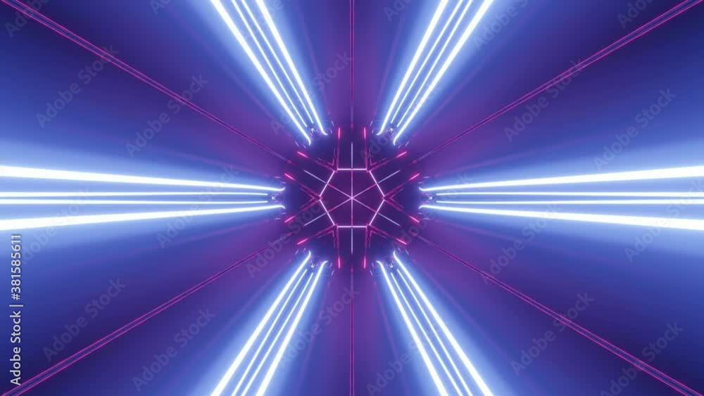 Poster background in style of cyberpunk or high-tech future. sci-fi tunnel transformer with neon lights. 4k