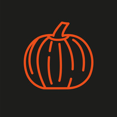 Halloween Pumpkin outline Vector template design for web or printed