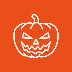 Halloween Pumpkin outline Vector template design for web or printed