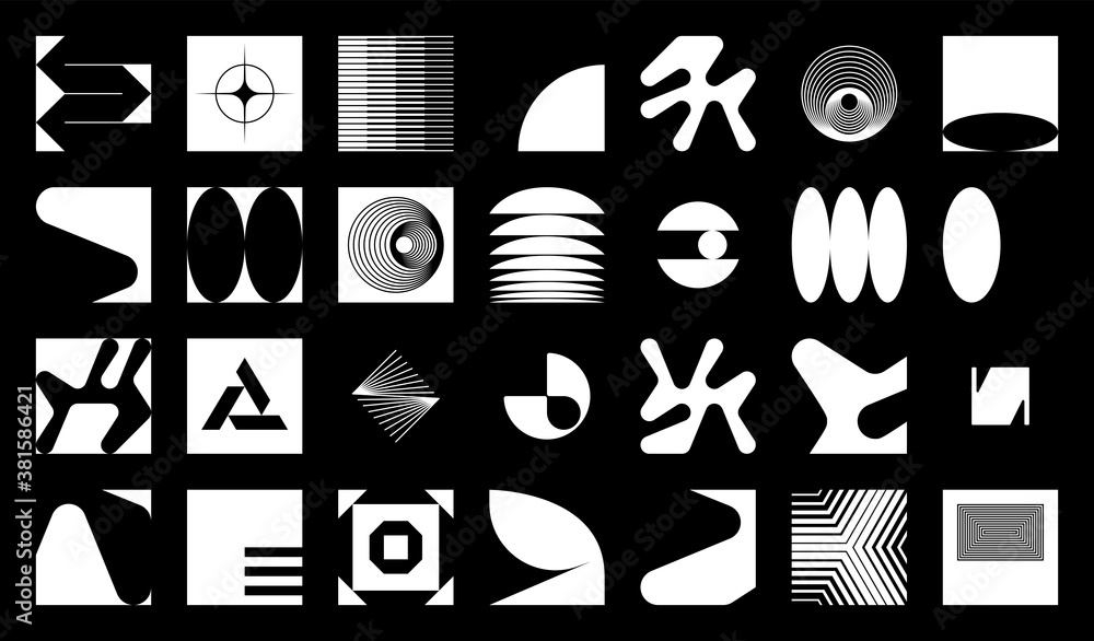 Poster brutalism design abstract vector pattern
