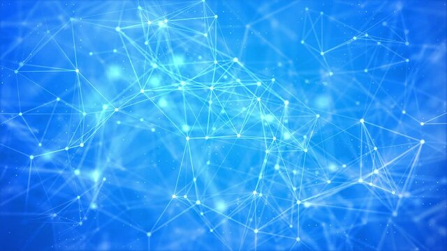4K Low poly water molecule structure 3D render concept Loop Background. Polygonal science research hyaluronic acid technology. Futuristic modern abstract background. dot and lines connected wire mesh
