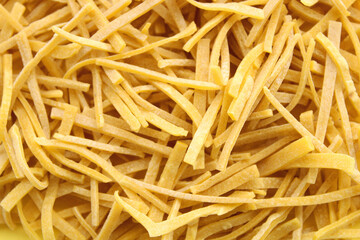 homemade noodles, top view