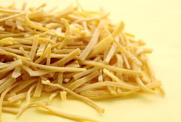 homemade noodles, prepared with flour and eggs