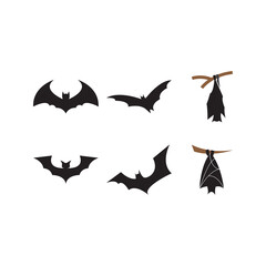 Bat flying icon design template vector isolated illustration