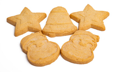 buttered christmas cookies isolated