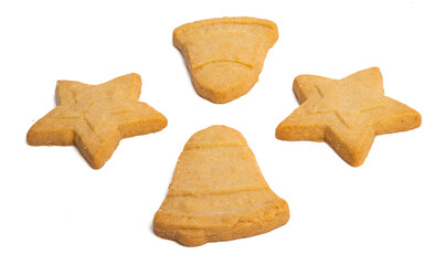 buttered christmas cookies isolated