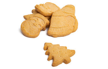 buttered christmas cookies isolated