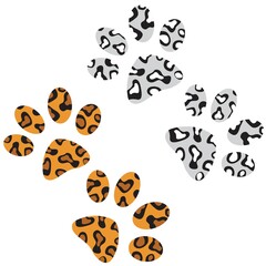 Fototapeta premium Animal Paw Silhouette, vector, illustration