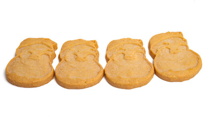 buttered christmas cookies isolated