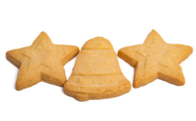 buttered christmas cookies isolated