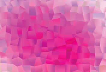 Light Pink vector pattern with crystals, rectangles.