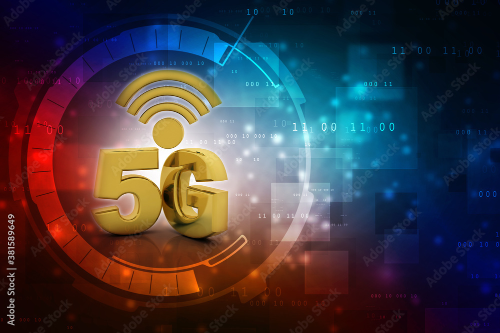 Poster 3d rendering 5g network 5g connection with wifi