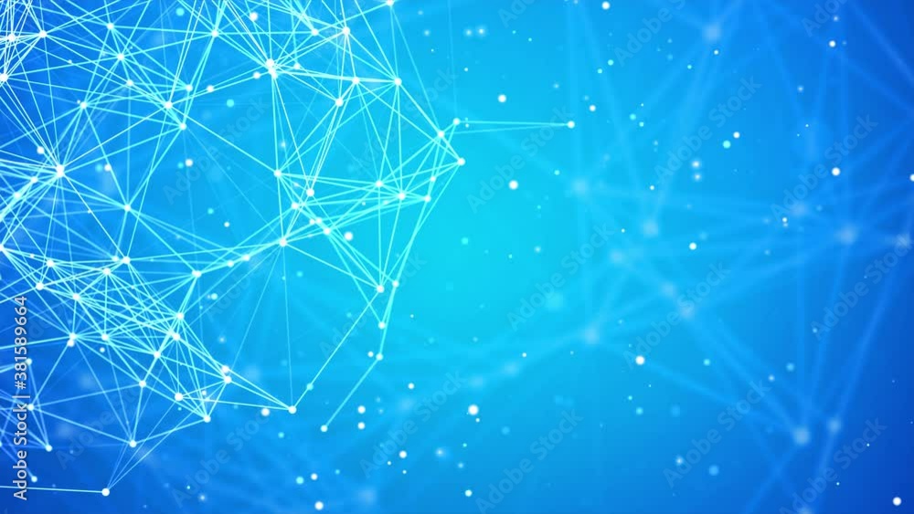 Poster abstract lines and dots connect seamless loop. 4k background. technology connection digital data and
