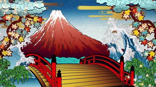 Background , Fuji Japan , 4K Loop