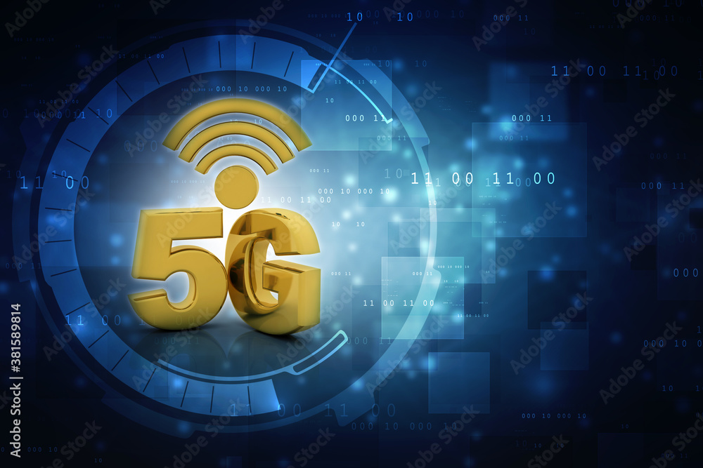 Poster 3d rendering 5g network 5g connection with wifi
