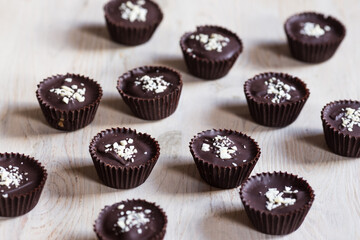 Chocolate almond pralines