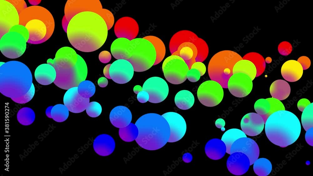 Poster 4k looped seamless abstract background with beautiful multi-colored circles in 2d flat style move sm