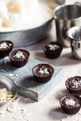 Chocolate almond pralines