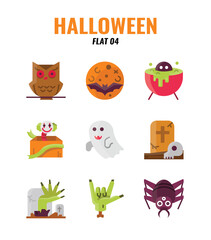 Fototapeta premium Flat icon set of halloween. icons set4