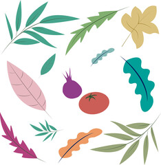 garden leaves set vector fall