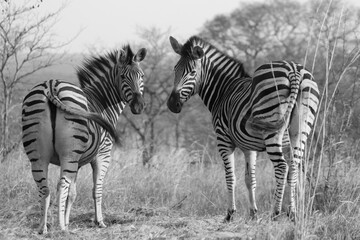 Fototapeta na wymiar Zebras in kruger park