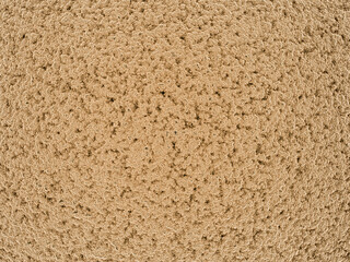 Macro view illustration of a light brown fluffy material resembling a satellite view of a desert or a mountain