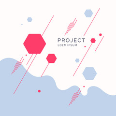 Trendy abstract art geometric background with flat, minimalistic style.