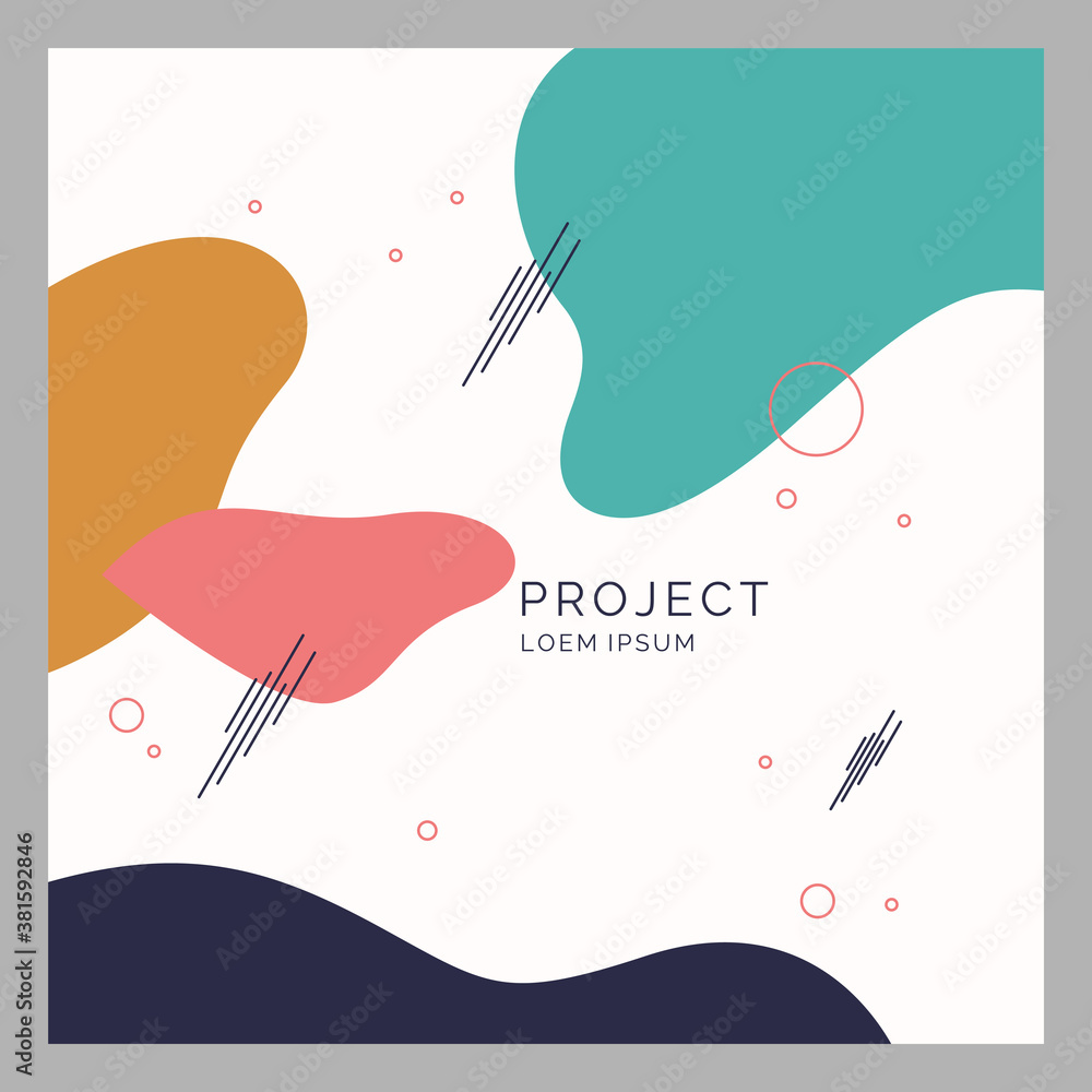 Poster modern backgrounds with abstract elements and dynamic shapes. compositions of colored spots. vector 