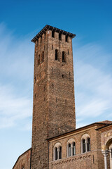 Torre degli Anziani (tower of the elderly), Medieval Civic Tower in Padua downtown (Padova, XII century), Piazza della Frutta, Veneto, Italy, Europe.