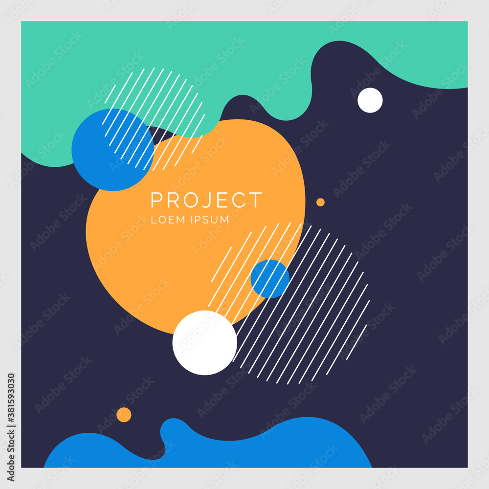 Poster modern backgrounds with abstract elements and dynamic shapes. compositions of colored spots. vector 