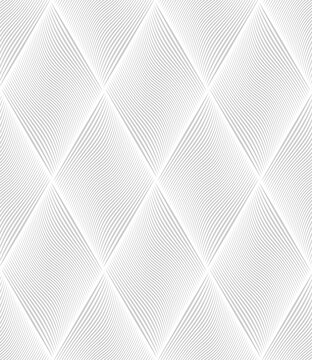 Seamless diamonds pattern with wavy lines texture. © troyka