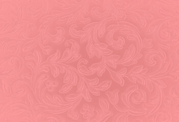 Bright red background with floral fantasy pattern