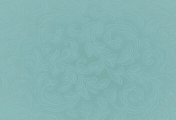 Turquoise background with floral fantasy pattern