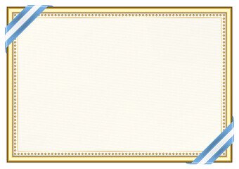 Horizontal  frame and border with Argentina flag