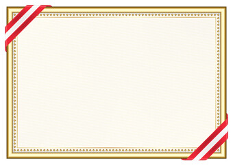 Horizontal  frame and border with Austria flag