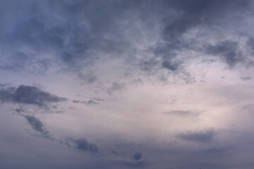 Early evening sky with clouds.