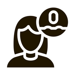 Woman Chemical Oxigenium glyph icon vector. Woman Chemical Oxigenium Sign. isolated symbol illustration