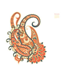 Paisley isolated pattern. Damask style Vintage illustration