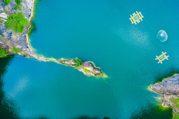 Aerial view of sea waves and fantastic coast.