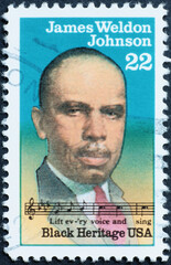 Black heritage, James Weldon Johnson on american stamp