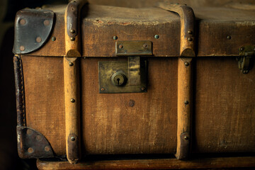Vintage suitcase with brass details