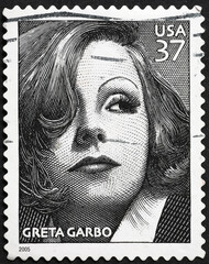 Greta Garbo on american postage stamp