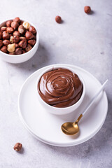 Homemade cream with hazelnuts